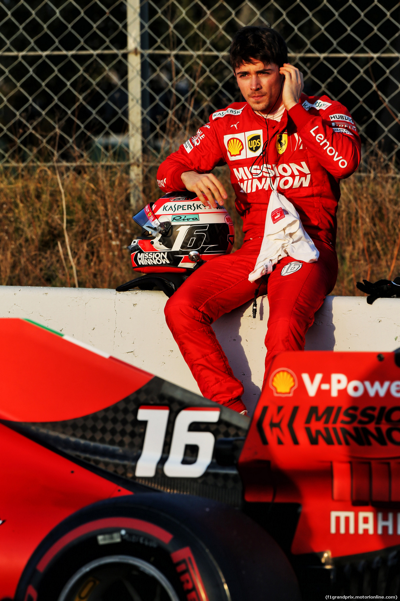 TEST F1 BARCELLONA 28 FEBBRAIO, Charles Leclerc (MON) Ferrari SF90 stops on the circuit.
28.02.2019.