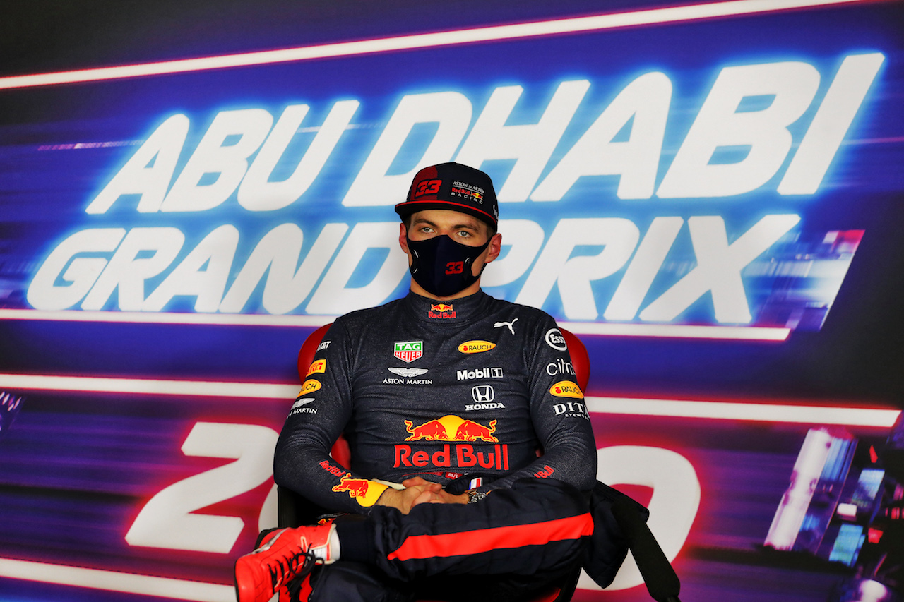GP ABU DHABI, Max Verstappen (NLD) Red Bull Racing in the post qualifying FIA Press Conference.
12.12.2020. Formula 1 World Championship, Rd 17, Abu Dhabi Grand Prix, Yas Marina Circuit, Abu Dhabi, Qualifiche Day.
- www.xpbimages.com, EMail: requests@xpbimages.com © Copyright: Moy / XPB Images
