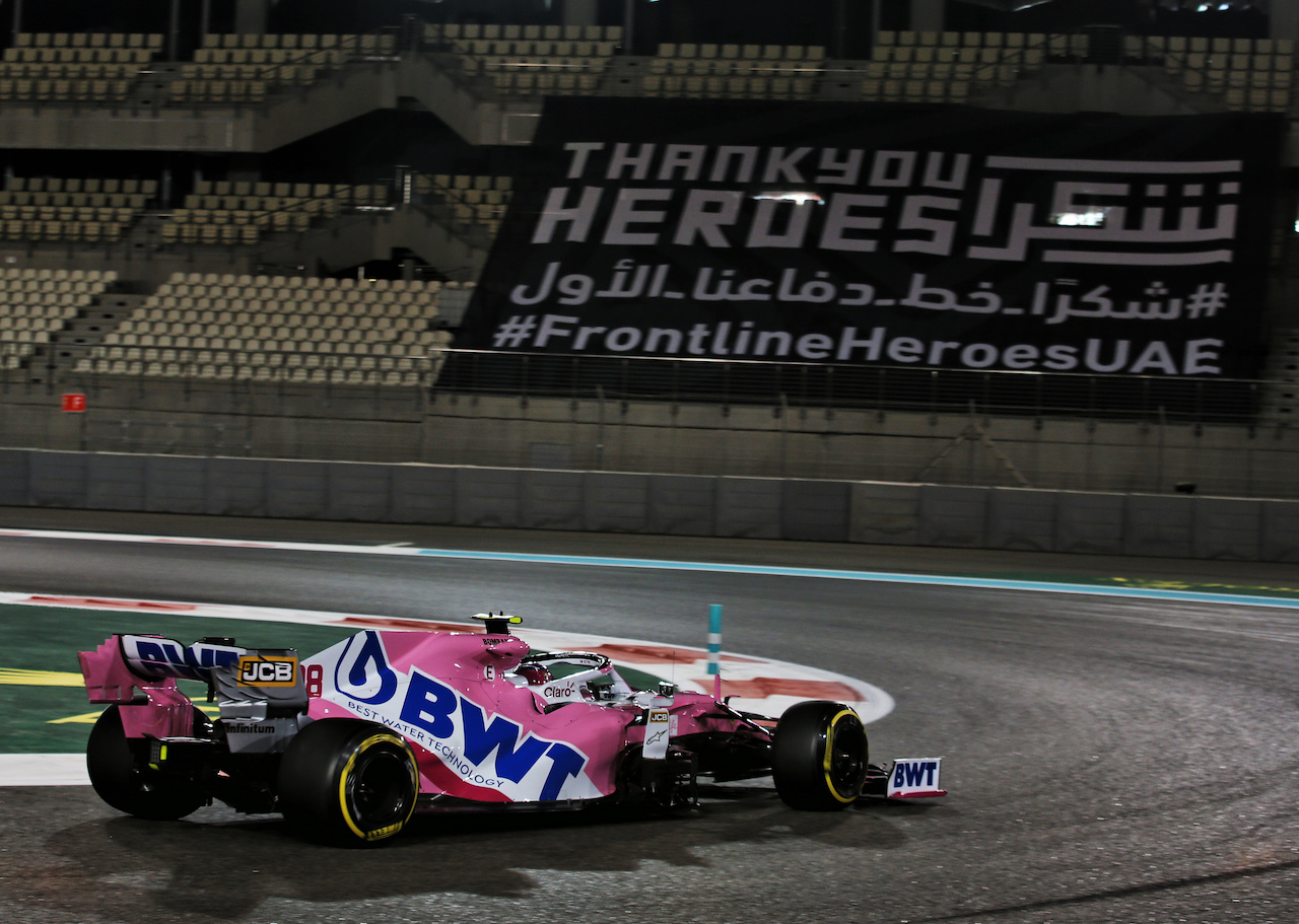 GP ABU DHABI, Lance Stroll (CDN) Racing Point F1 Team RP20.
11.12.2020. Formula 1 World Championship, Rd 17, Abu Dhabi Grand Prix, Yas Marina Circuit, Abu Dhabi, Practice Day.
- www.xpbimages.com, EMail: requests@xpbimages.com © Copyright: Batchelor / XPB Images