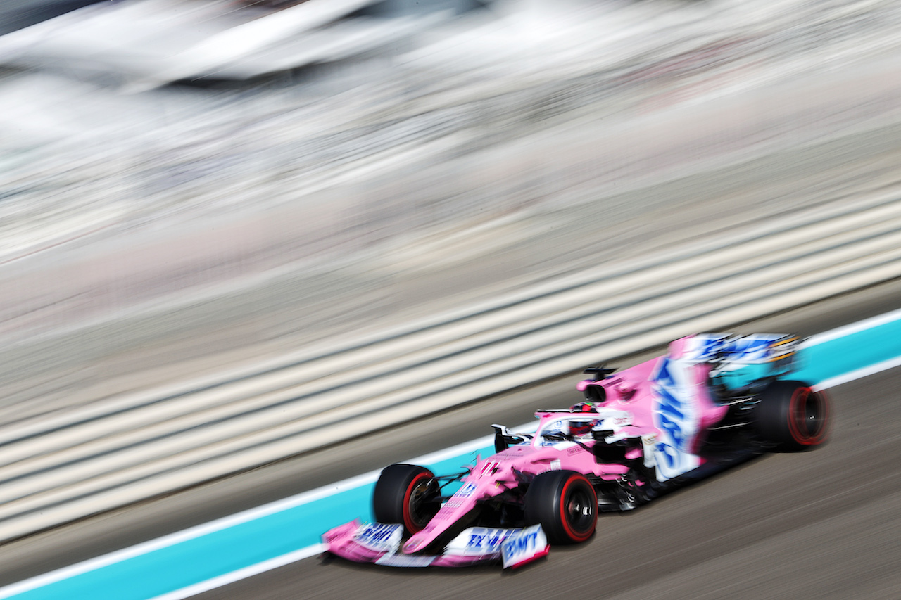 GP ABU DHABI, Sergio Perez (MEX) Racing Point F1 Team RP19.
11.12.2020. Formula 1 World Championship, Rd 17, Abu Dhabi Grand Prix, Yas Marina Circuit, Abu Dhabi, Practice Day.
- www.xpbimages.com, EMail: requests@xpbimages.com © Copyright: Moy / XPB Images
