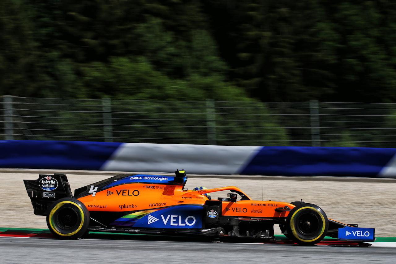 GP AUSTRIA, Lando Norris (GBR) McLaren MCL35.
03.07.2020. Formula 1 World Championship, Rd 1, Austrian Grand Prix, Spielberg, Austria, Practice Day.
- www.xpbimages.com, EMail: requests@xpbimages.com © Copyright: Batchelor / XPB Images