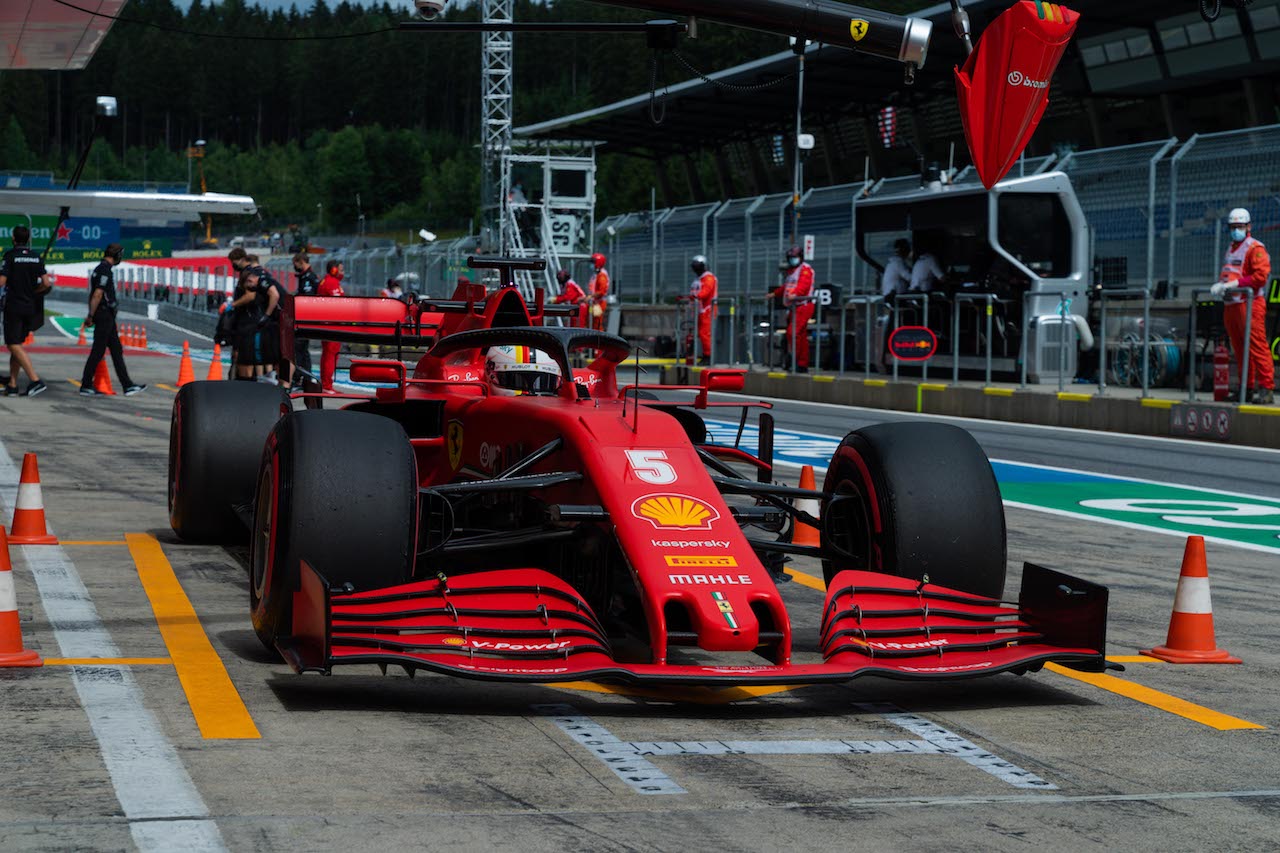 GP AUSTRIA, Sebastian Vettel (GER) Ferrari SF1000.
03.07.2020. Formula 1 World Championship, Rd 1, Austrian Grand Prix, Spielberg, Austria, Practice Day.
- www.xpbimages.com, EMail: requests@xpbimages.com - copy of publication required for printed pictures. Every used picture is fee-liable. © Copyright: FIA Pool Image for Editorial Use Only