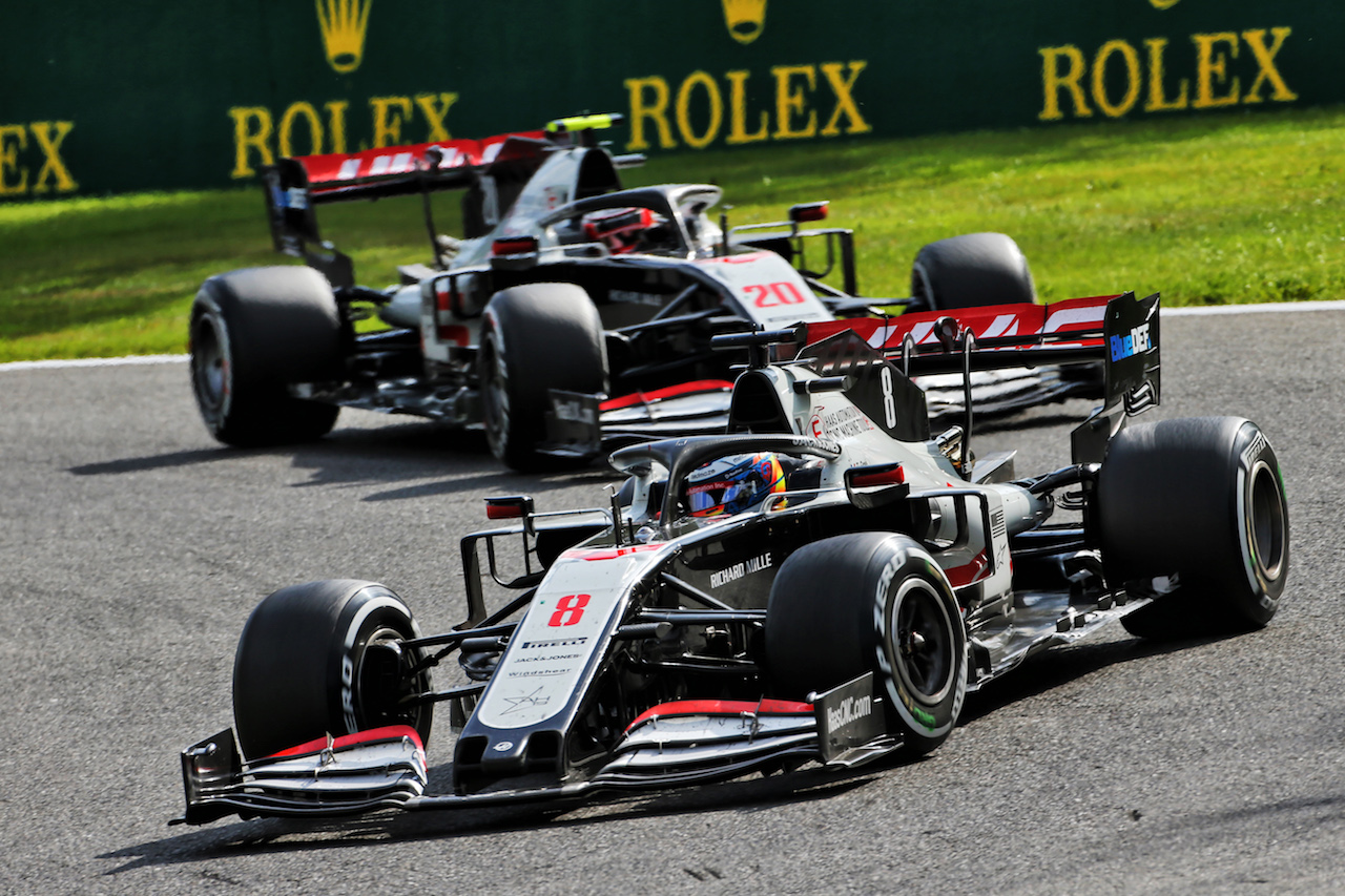 GP BELGIO, Romain Grosjean (FRA) Haas F1 Team VF-20.
30.08.2020. Formula 1 World Championship, Rd 7, Belgian Grand Prix, Spa Francorchamps, Belgium, Gara Day.
- www.xpbimages.com, EMail: requests@xpbimages.com - copy of publication required for printed pictures. Every used picture is fee-liable. © Copyright: Charniaux / XPB Images