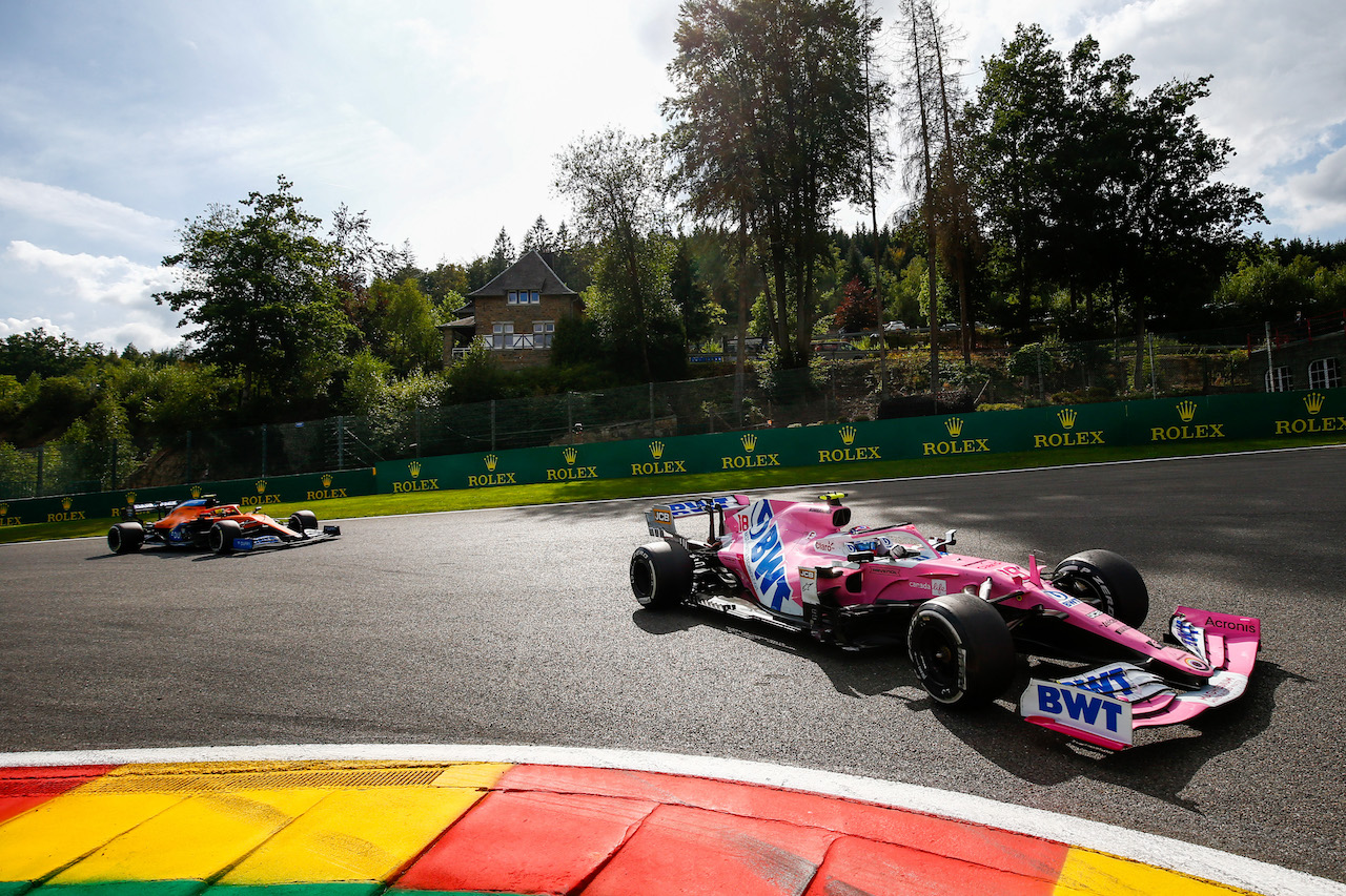 GP BELGIO, Lance Stroll (CDN) Racing Point F1 Team RP20.
30.08.2020. Formula 1 World Championship, Rd 7, Belgian Grand Prix, Spa Francorchamps, Belgium, Gara Day.
- www.xpbimages.com, EMail: requests@xpbimages.com - copy of publication required for printed pictures. Every used picture is fee-liable. © Copyright: FIA Pool Image for Editorial Use Only