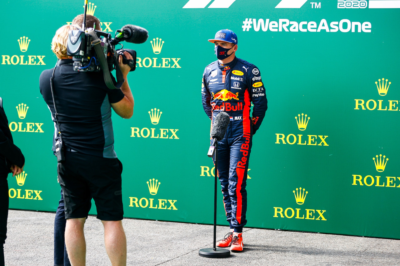GP BELGIO, Max Verstappen (NLD) Red Bull Racing in qualifying parc ferme.
29.08.2020. Formula 1 World Championship, Rd 7, Belgian Grand Prix, Spa Francorchamps, Belgium, Qualifiche Day.
- www.xpbimages.com, EMail: requests@xpbimages.com - copy of publication required for printed pictures. Every used picture is fee-liable. © Copyright: FIA Pool Image for Editorial Use Only