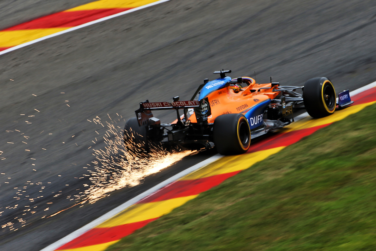 GP BELGIO, Carlos Sainz Jr (ESP) McLaren MCL35.
28.08.2020. Formula 1 World Championship, Rd 7, Belgian Grand Prix, Spa Francorchamps, Belgium, Practice Day.
- www.xpbimages.com, EMail: requests@xpbimages.com - copy of publication required for printed pictures. Every used picture is fee-liable. © Copyright: Charniaux / XPB Images