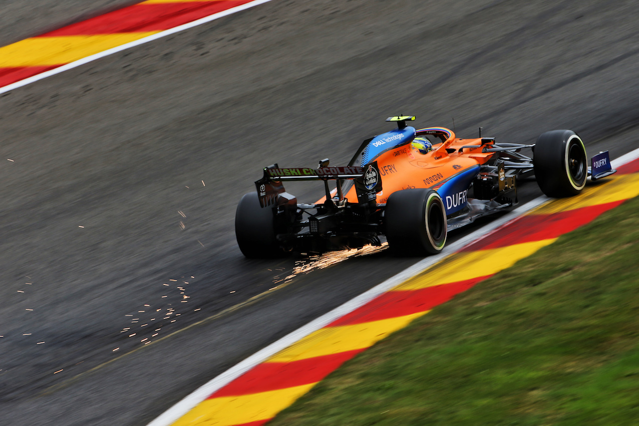 GP BELGIO, Lando Norris (GBR) McLaren MCL35.
28.08.2020. Formula 1 World Championship, Rd 7, Belgian Grand Prix, Spa Francorchamps, Belgium, Practice Day.
- www.xpbimages.com, EMail: requests@xpbimages.com - copy of publication required for printed pictures. Every used picture is fee-liable. © Copyright: Charniaux / XPB Images
