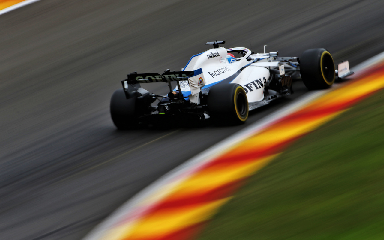 GP BELGIO, George Russell (GBR) Williams Racing FW43.
28.08.2020. Formula 1 World Championship, Rd 7, Belgian Grand Prix, Spa Francorchamps, Belgium, Practice Day.
- www.xpbimages.com, EMail: requests@xpbimages.com - copy of publication required for printed pictures. Every used picture is fee-liable. © Copyright: Charniaux / XPB Images