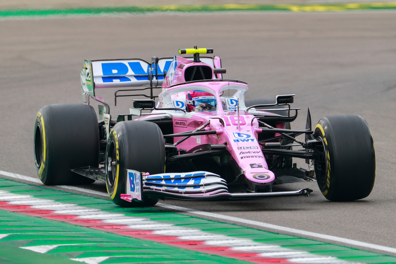 GP EMILIA ROMAGNA, Lance Stroll (CDN) Racing Point F1 Team RP20 with a broken front wing.
01.11.2020. Formula 1 World Championship, Rd 13, Emilia Romagna Grand Prix, Imola, Italy, Gara Day.
- www.xpbimages.com, EMail: requests@xpbimages.com © Copyright: FIA Pool Image for Editorial Use Only