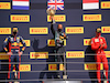 GP GRAN BRETAGNA, The podium (L to R): Max Verstappen (NLD) Red Bull Racing, second; Lewis Hamilton (GBR) Mercedes AMG F1, vincitore; Charles Leclerc (MON) Ferrari, third.                               
02.08.2020. Formula 1 World Championship, Rd 4, British Grand Prix, Silverstone, England, Gara Day.
- www.xpbimages.com, EMail: requests@xpbimages.com © Copyright: Dungan / XPB Images