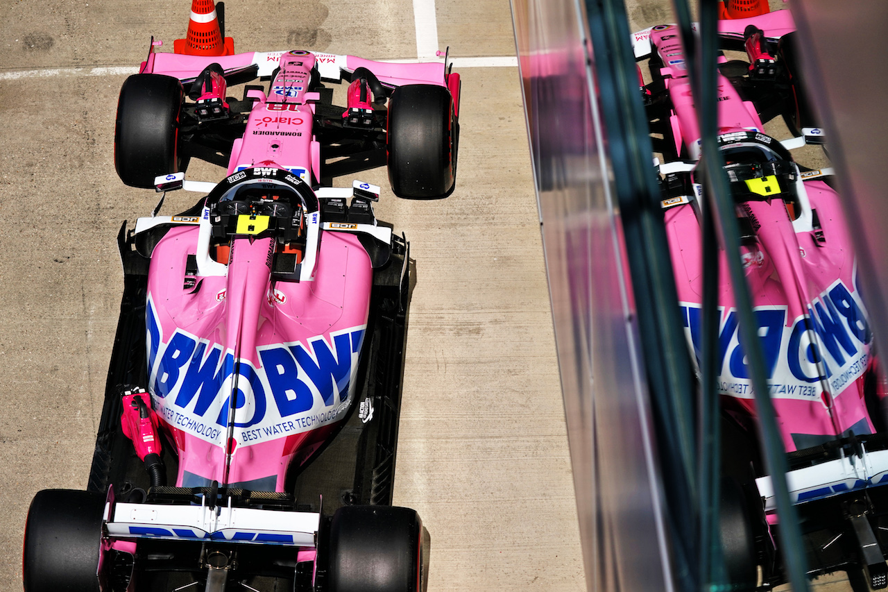 GP GRAN BRETAGNA, Lance Stroll (CDN) Racing Point F1 Team RP20 in parc ferme.                               
01.08.2020. Formula 1 World Championship, Rd 4, British Grand Prix, Silverstone, England, Qualifiche Day.
- www.xpbimages.com, EMail: requests@xpbimages.com © Copyright: Dungan / XPB Images
