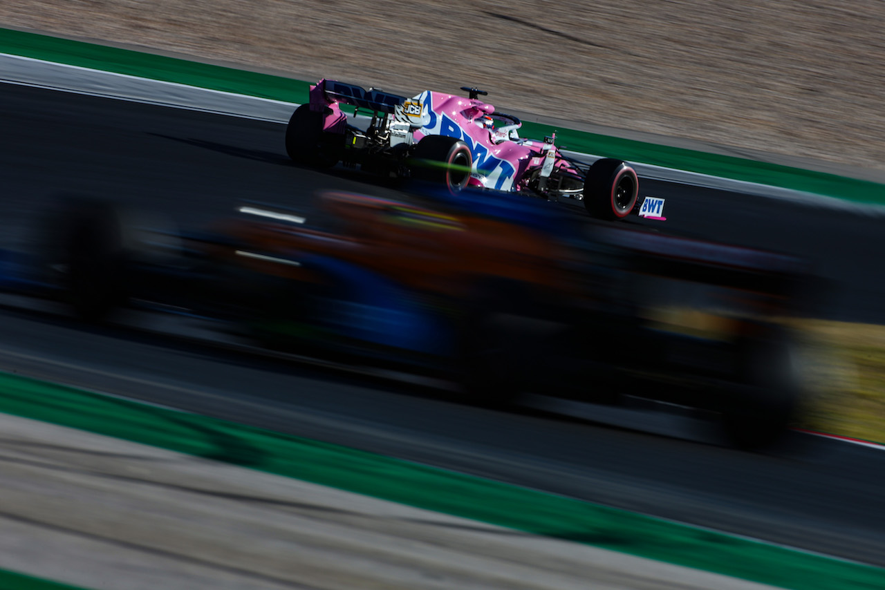 GP PORTOGALLO, Sergio Perez (MEX), Racing Point 
23.10.2020. Formula 1 World Championship, Rd 12, Portuguese Grand Prix, Portimao, Portugal, Practice Day.
- www.xpbimages.com, EMail: requests@xpbimages.com © Copyright: Charniaux / XPB Images