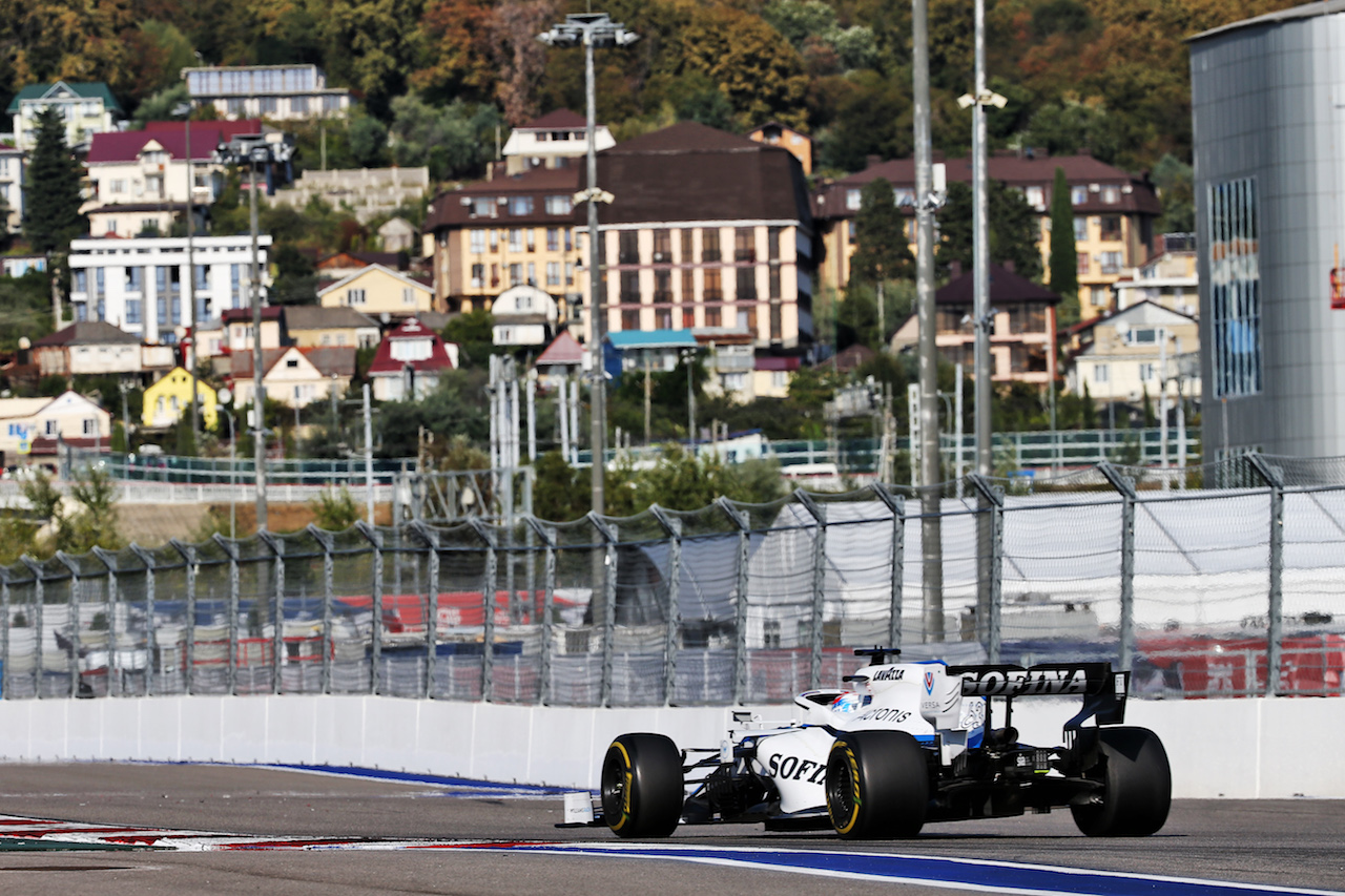GP RUSSIA, George Russell (GBR) Williams Racing FW43.
27.09.2020. Formula 1 World Championship, Rd 10, Russian Grand Prix, Sochi Autodrom, Sochi, Russia, Gara Day.
- www.xpbimages.com, EMail: requests@xpbimages.com © Copyright: Batchelor / XPB Images