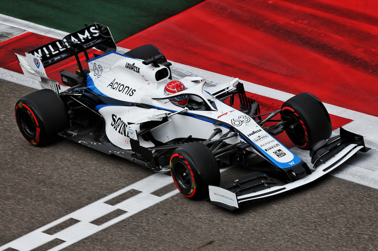 GP RUSSIA, George Russell (GBR) Williams Racing FW43.
26.09.2020. Formula 1 World Championship, Rd 10, Russian Grand Prix, Sochi Autodrom, Sochi, Russia, Qualifiche Day.
- www.xpbimages.com, EMail: requests@xpbimages.com © Copyright: Moy / XPB Images