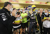 GP SAKHIR, Esteban Ocon (FRA) Renault F1 Team celebrates his second position with the team.
06.12.2020. Formula 1 World Championship, Rd 16, Sakhir Grand Prix, Sakhir, Bahrain, Gara Day.
- www.xpbimages.com, EMail: requests@xpbimages.com © Copyright: Charniaux / XPB Images