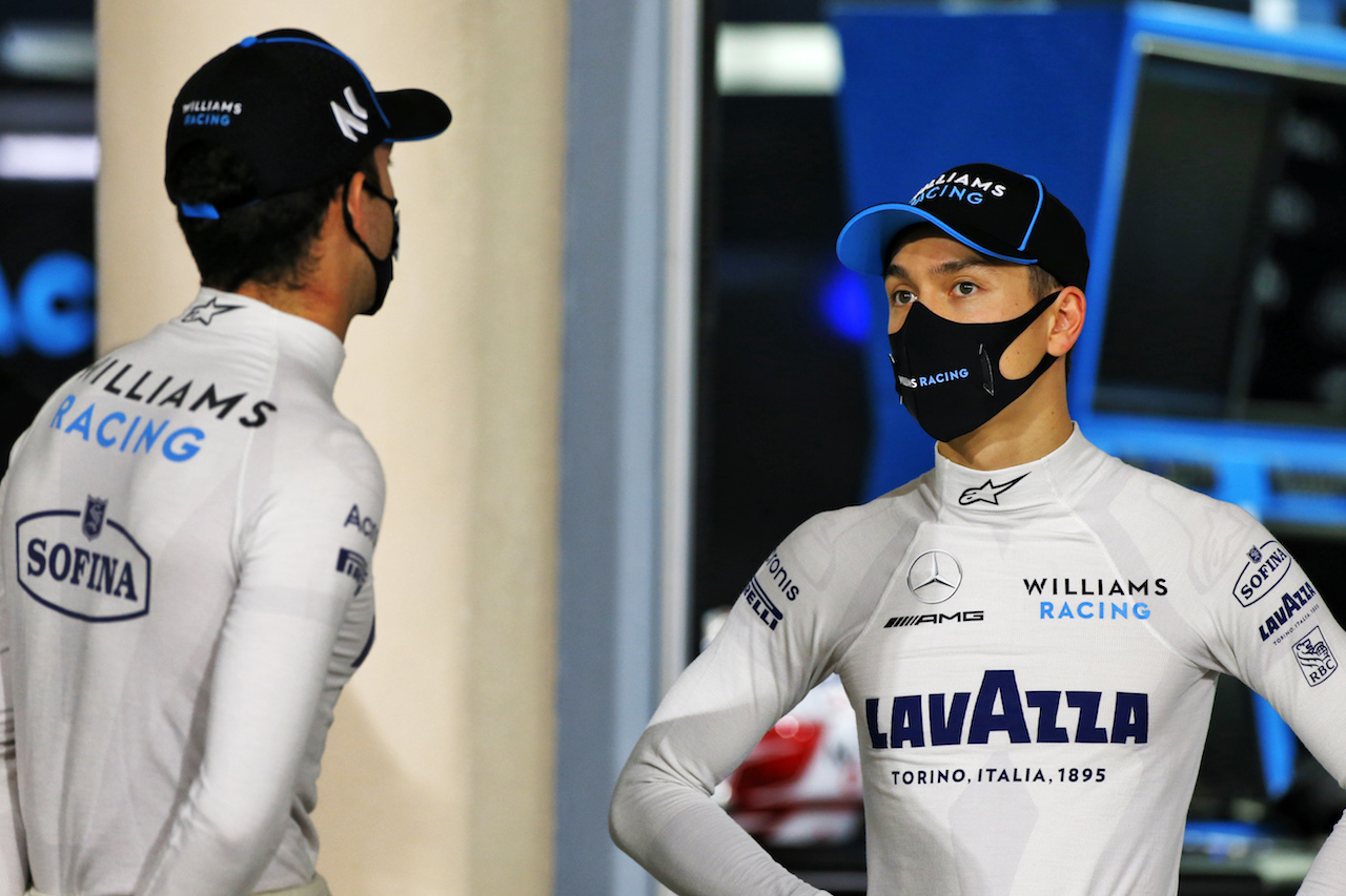 GP SAKHIR, (L to R): Nicholas Latifi (CDN) Williams Racing with team mate Jack Aitken (GBR) / (KOR) Williams Racing.
03.12.2020. Formula 1 World Championship, Rd 16, Sakhir Grand Prix, Sakhir, Bahrain, Preparation Day.
- www.xpbimages.com, EMail: requests@xpbimages.com © Copyright: Moy / XPB Images