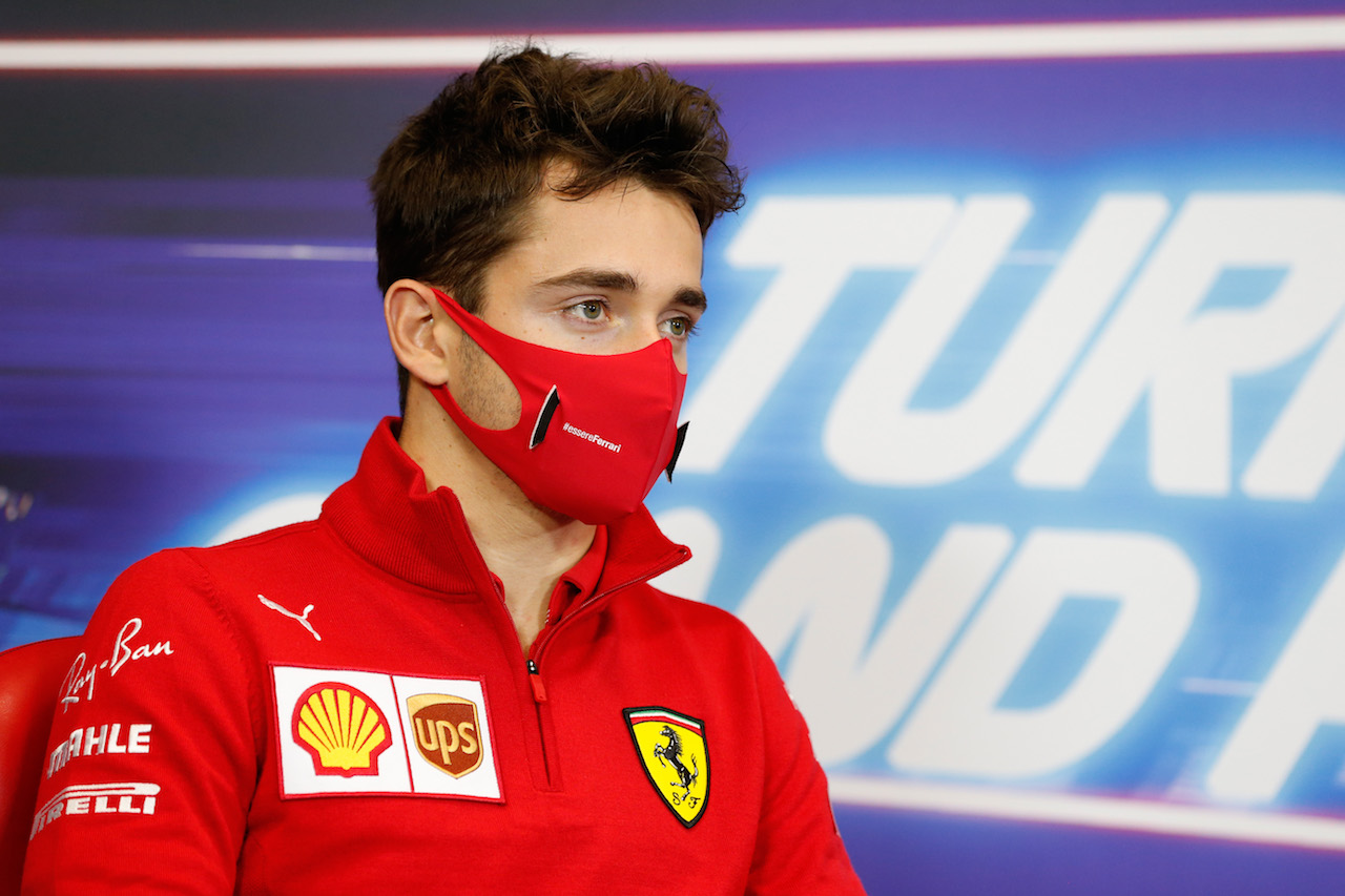 GP TURCHIA, Charles Leclerc (MON) Ferrari in the FIA Press Conference.
12.11.2020. Formula 1 World Championship, Rd 14, Turkish Grand Prix, Istanbul, Turkey, Preparation Day.
- www.xpbimages.com, EMail: requests@xpbimages.com © Copyright: FIA Pool Image for Editorial Use Only