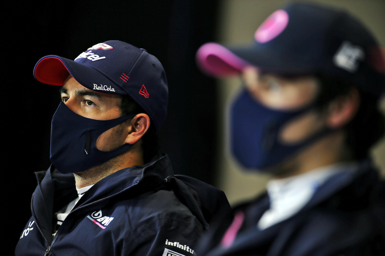 GP TURCHIA, Sergio Perez (MEX) Racing Point F1 Team in the post qualifying FIA Press Conference.
14.11.2020. Formula 1 World Championship, Rd 14, Turkish Grand Prix, Istanbul, Turkey, Qualifiche Day.
- www.xpbimages.com, EMail: requests@xpbimages.com © Copyright: Batchelor / XPB Images