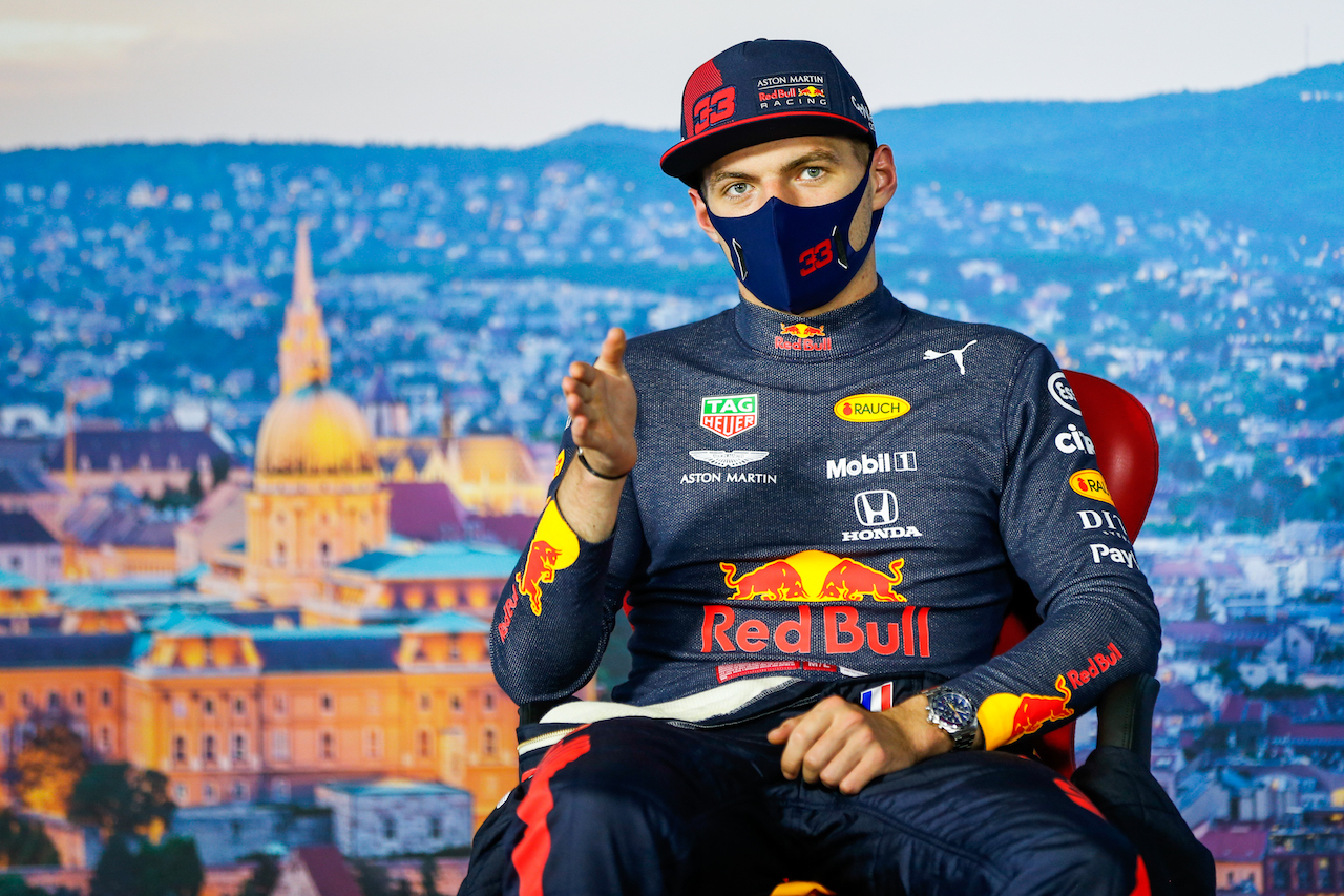 GP UNGHERIA, Max Verstappen (NLD) Red Bull Racing in the post race FIA Press Conference.
19.07.2020. Formula 1 World Championship, Rd 3, Hungarian Grand Prix, Budapest, Hungary, Gara Day.
- www.xpbimages.com, EMail: requests@xpbimages.com - copy of publication required for printed pictures. Every used picture is fee-liable. © Copyright: FIA Pool Image for Editorial Use Only
