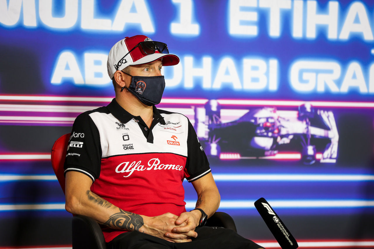GP ABU DHABI, Kimi Raikkonen (FIN) Alfa Romeo Racing in the FIA Press Conference.
09.12.2021. Formula 1 World Championship, Rd 22, Abu Dhabi Grand Prix, Yas Marina Circuit, Abu Dhabi, Preparation Day.
- www.xpbimages.com, EMail: requests@xpbimages.com © Copyright: FIA Pool Image for Editorial Use Only