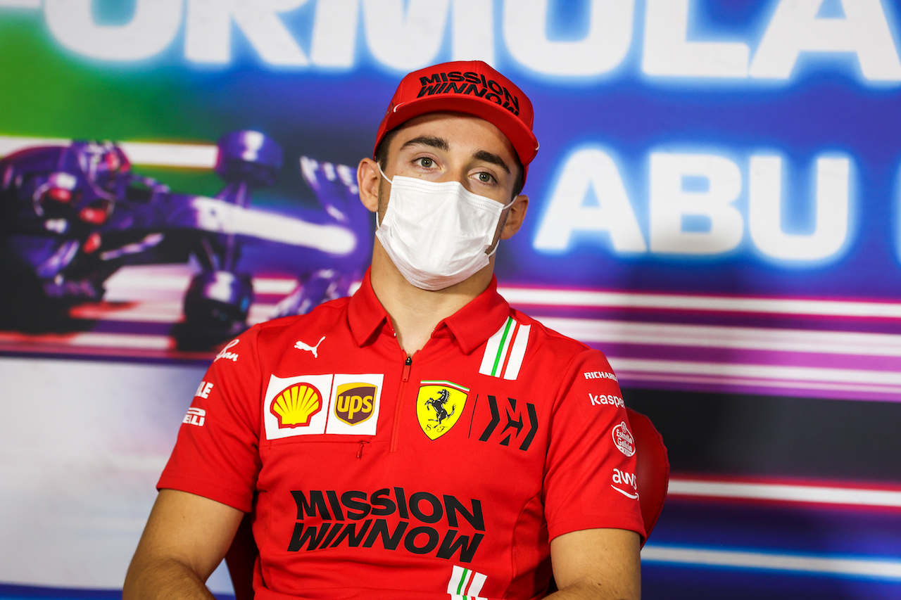 GP ABU DHABI, Charles Leclerc (MON) Ferrari in the FIA Press Conference.
09.12.2021. Formula 1 World Championship, Rd 22, Abu Dhabi Grand Prix, Yas Marina Circuit, Abu Dhabi, Preparation Day.
- www.xpbimages.com, EMail: requests@xpbimages.com © Copyright: FIA Pool Image for Editorial Use Only