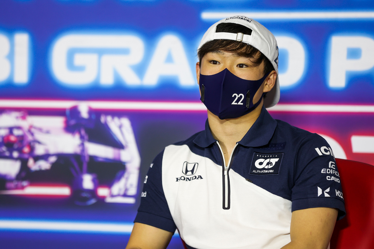 GP ABU DHABI, Yuki Tsunoda (JPN) AlphaTauri in the FIA Press Conference.
09.12.2021. Formula 1 World Championship, Rd 22, Abu Dhabi Grand Prix, Yas Marina Circuit, Abu Dhabi, Preparation Day.
- www.xpbimages.com, EMail: requests@xpbimages.com © Copyright: FIA Pool Image for Editorial Use Only
