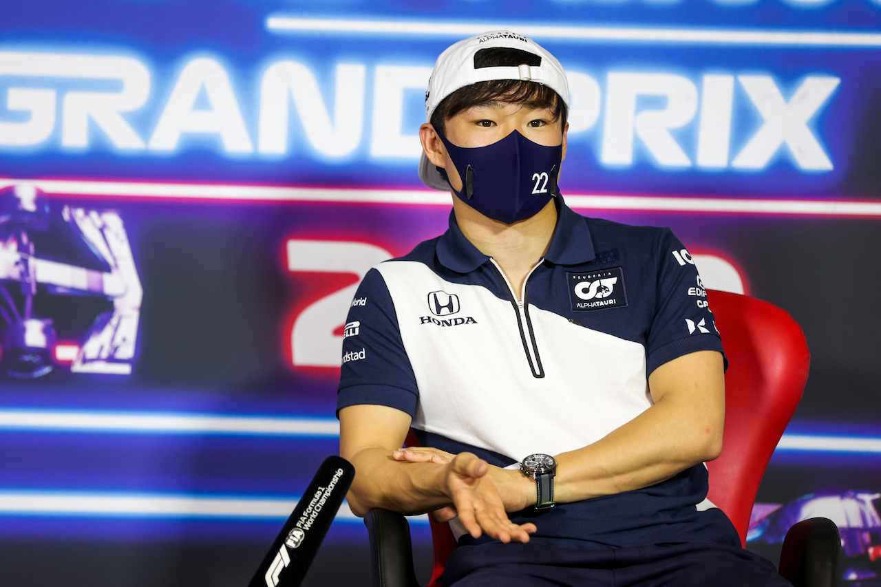 GP ABU DHABI, Yuki Tsunoda (JPN) AlphaTauri in the FIA Press Conference.
09.12.2021. Formula 1 World Championship, Rd 22, Abu Dhabi Grand Prix, Yas Marina Circuit, Abu Dhabi, Preparation Day.
- www.xpbimages.com, EMail: requests@xpbimages.com © Copyright: FIA Pool Image for Editorial Use Only