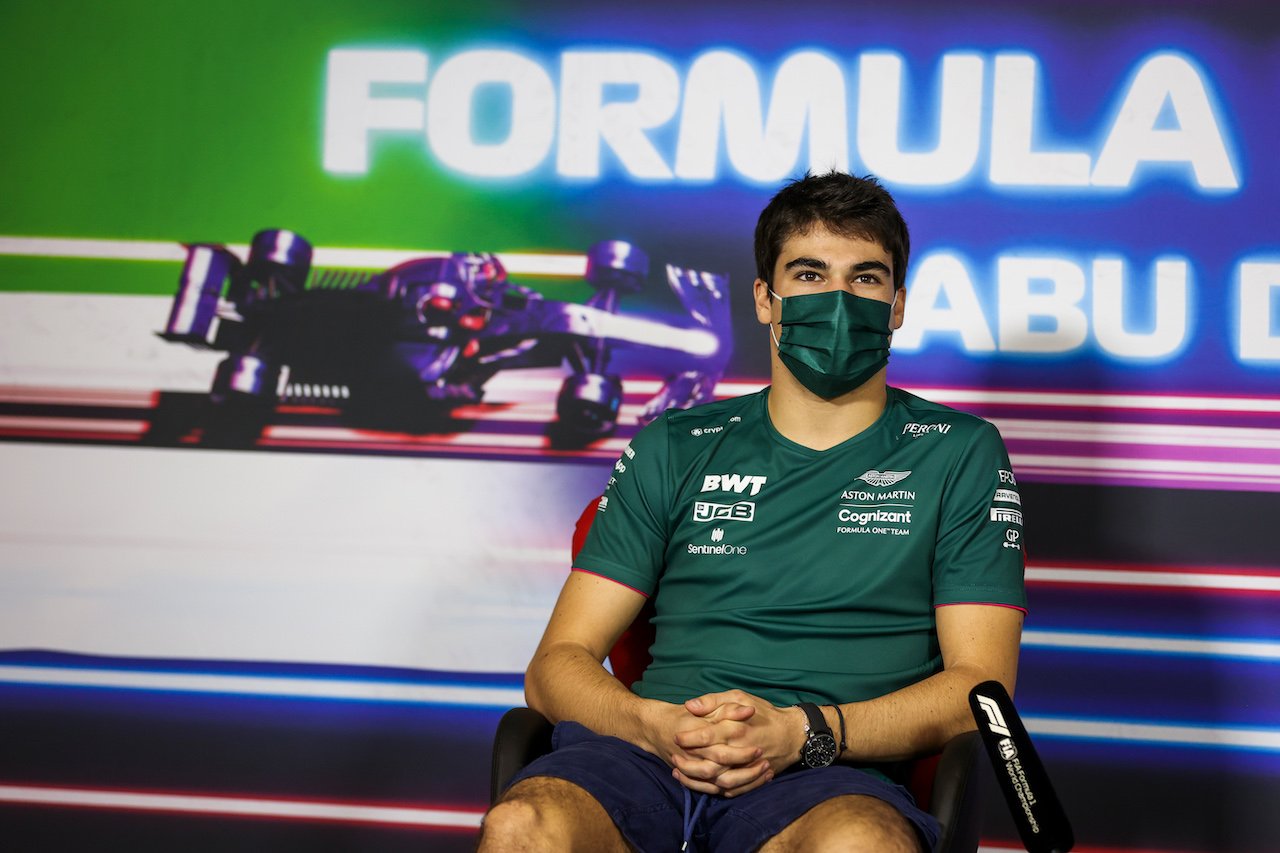 GP ABU DHABI, Lance Stroll (CDN) Aston Martin F1 Team in the FIA Press Conference.
09.12.2021. Formula 1 World Championship, Rd 22, Abu Dhabi Grand Prix, Yas Marina Circuit, Abu Dhabi, Preparation Day.
- www.xpbimages.com, EMail: requests@xpbimages.com © Copyright: FIA Pool Image for Editorial Use Only