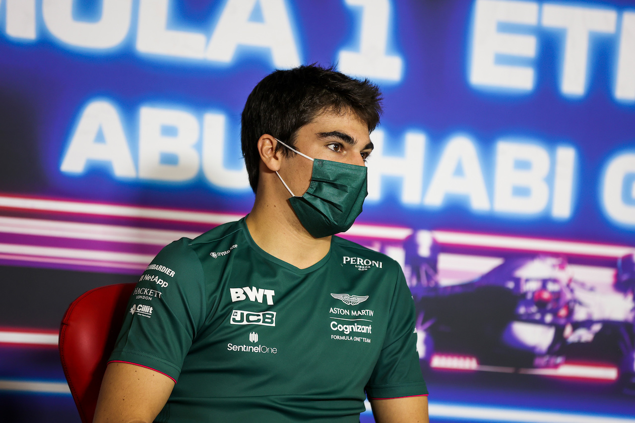 GP ABU DHABI, Lance Stroll (CDN) Aston Martin F1 Team in the FIA Press Conference.
09.12.2021. Formula 1 World Championship, Rd 22, Abu Dhabi Grand Prix, Yas Marina Circuit, Abu Dhabi, Preparation Day.
- www.xpbimages.com, EMail: requests@xpbimages.com © Copyright: FIA Pool Image for Editorial Use Only