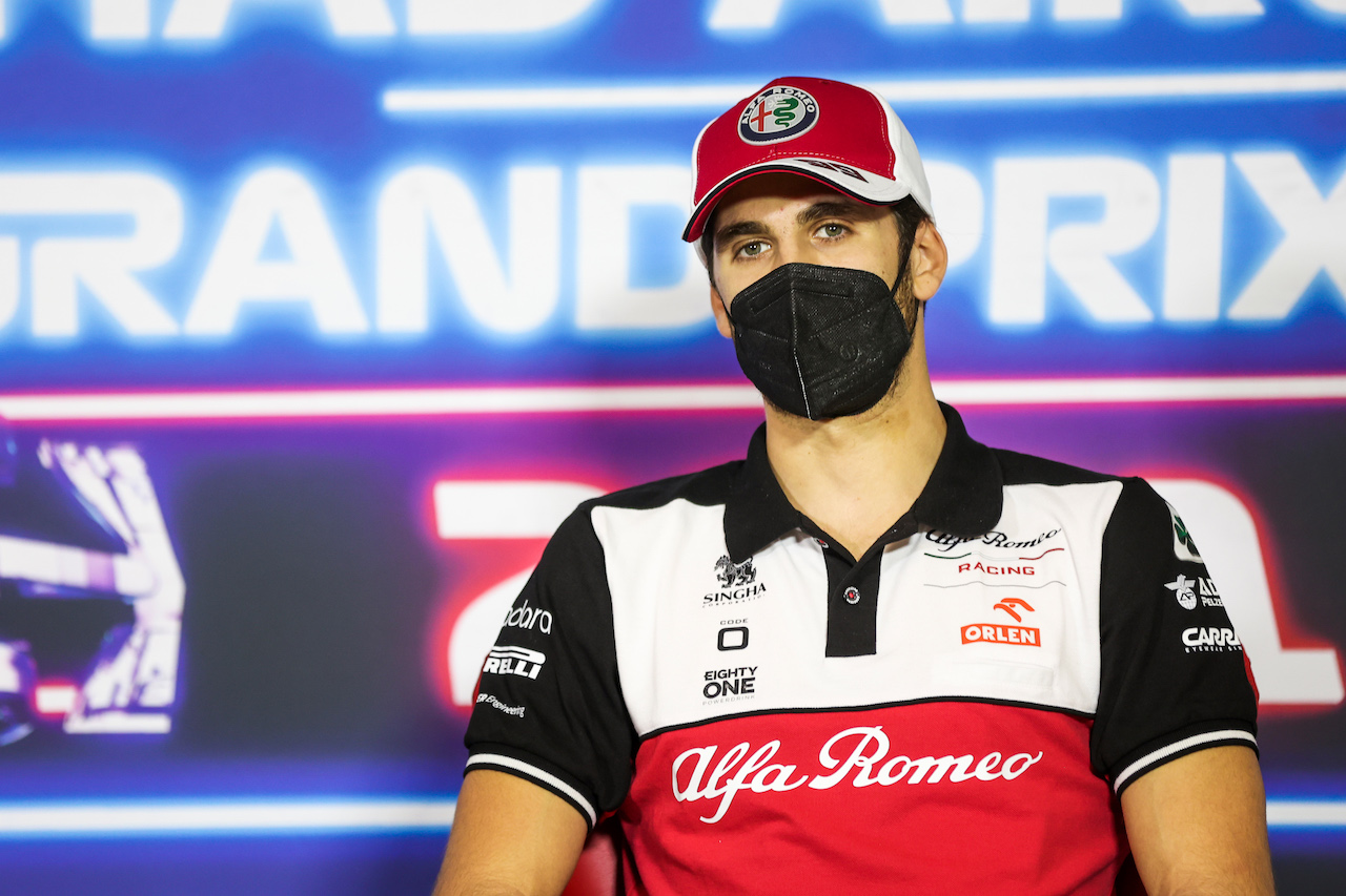 GP ABU DHABI, Antonio Giovinazzi (ITA) Alfa Romeo Racing in the FIA Press Conference.
09.12.2021. Formula 1 World Championship, Rd 22, Abu Dhabi Grand Prix, Yas Marina Circuit, Abu Dhabi, Preparation Day.
- www.xpbimages.com, EMail: requests@xpbimages.com © Copyright: FIA Pool Image for Editorial Use Only