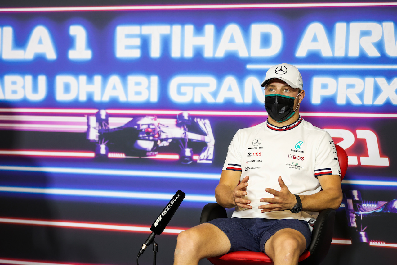 GP ABU DHABI, Valtteri Bottas (FIN) Mercedes AMG F1 in the FIA Press Conference.
09.12.2021. Formula 1 World Championship, Rd 22, Abu Dhabi Grand Prix, Yas Marina Circuit, Abu Dhabi, Preparation Day.
- www.xpbimages.com, EMail: requests@xpbimages.com © Copyright: FIA Pool Image for Editorial Use Only