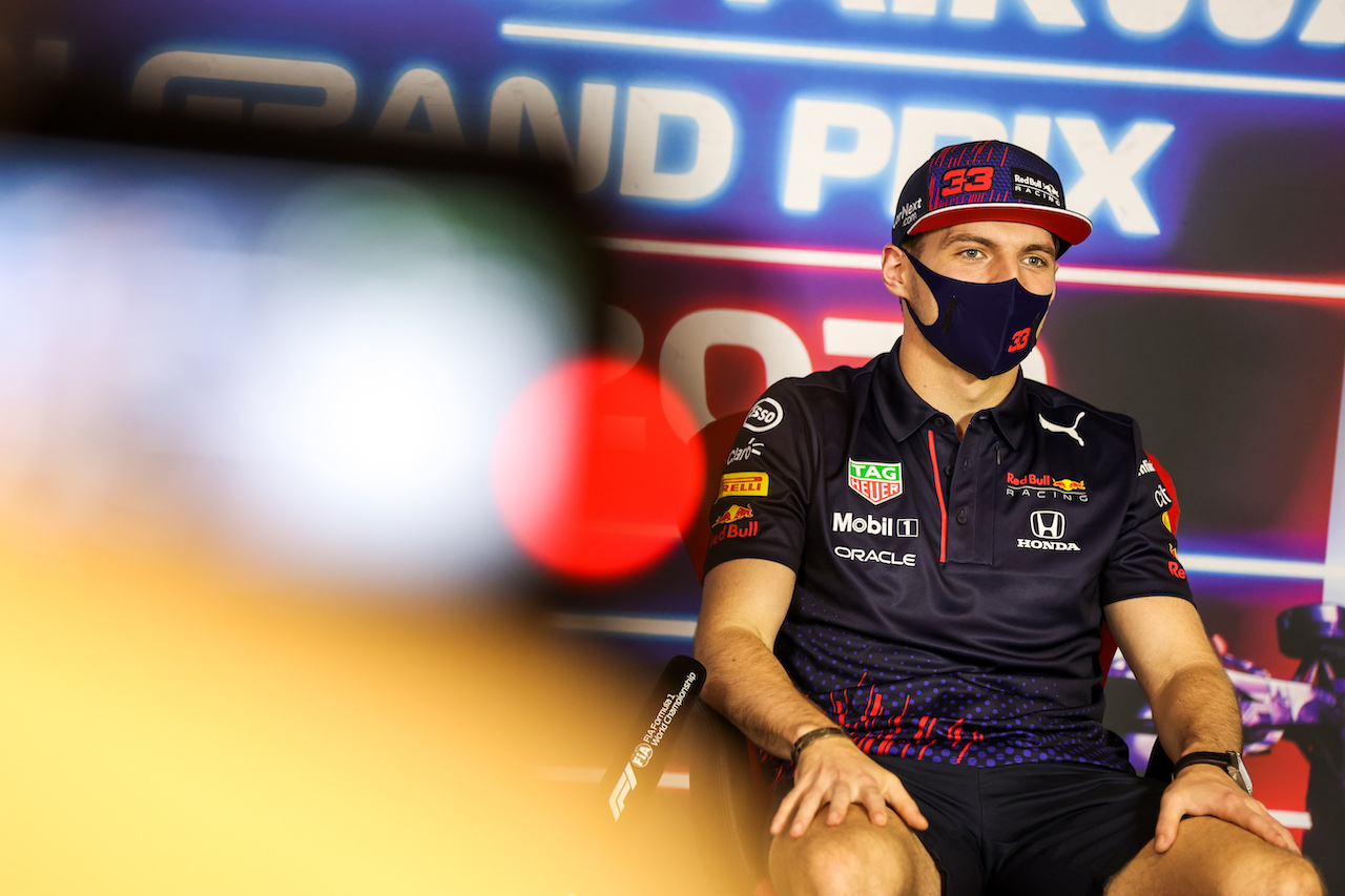 GP ABU DHABI, Max Verstappen (NLD) Red Bull Racing in the FIA Press Conference.
09.12.2021. Formula 1 World Championship, Rd 22, Abu Dhabi Grand Prix, Yas Marina Circuit, Abu Dhabi, Preparation Day.
- www.xpbimages.com, EMail: requests@xpbimages.com © Copyright: FIA Pool Image for Editorial Use Only