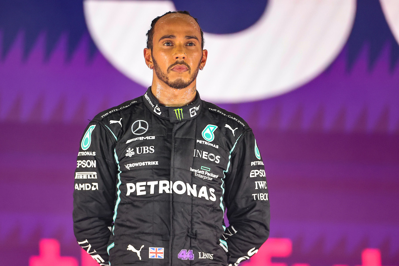GP ARABIA SAUDITA, Lewis Hamilton (GBR), Mercedes AMG F1  
05.12.2021. Formula 1 World Championship, Rd 21, Saudi Arabian Grand Prix, Jeddah, Saudi Arabia, Gara Day.
- www.xpbimages.com, EMail: requests@xpbimages.com ¬© Copyright: Charniaux / XPB Images