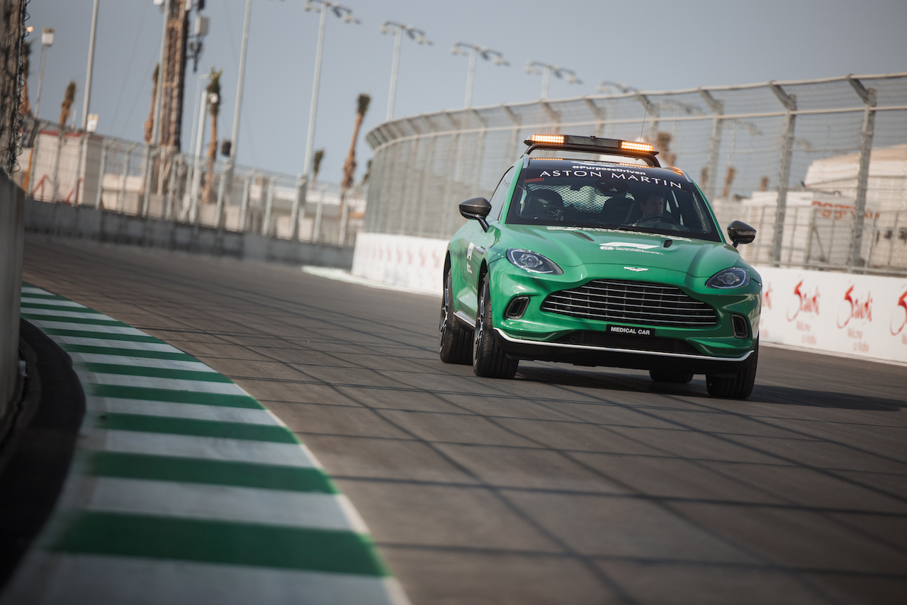 GP ARABIA SAUDITA, Aston Martin FIA Safety Car.
02.12.2021. Formula 1 World Championship, Rd 21, Saudi Arabian Grand Prix, Jeddah, Saudi Arabia, Preparation Day.
- www.xpbimages.com, EMail: requests@xpbimages.com © Copyright: Bearne / XPB Images