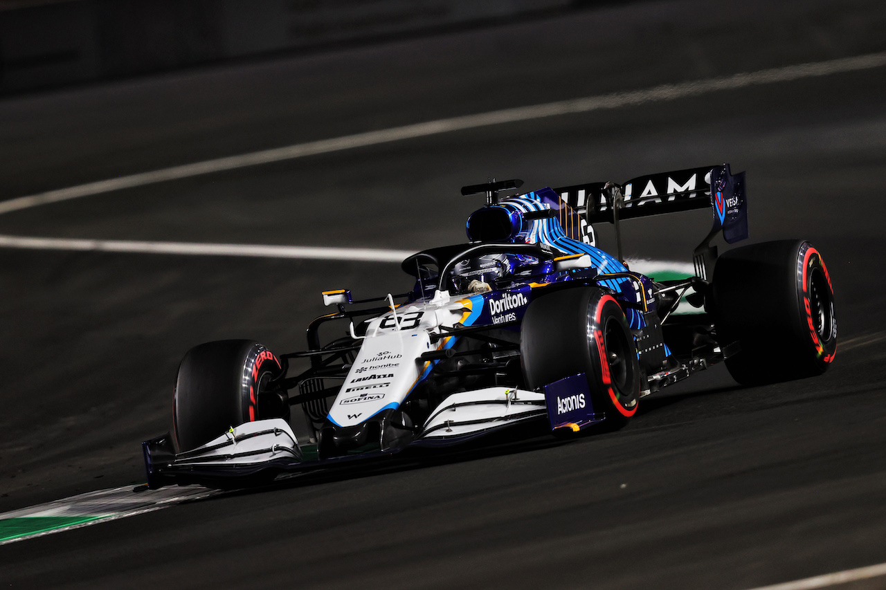GP ARABIA SAUDITA, George Russell (GBR) Williams Racing FW43B.
04.12.2021. Formula 1 World Championship, Rd 21, Saudi Arabian Grand Prix, Jeddah, Saudi Arabia, Qualifiche Day.
- www.xpbimages.com, EMail: requests@xpbimages.com © Copyright: Moy / XPB Images