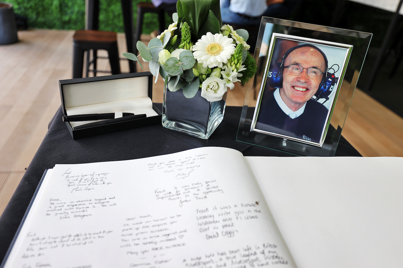 GP ARABIA SAUDITA, A book of condolences in the paddock for Frank Williams.
04.12.2021. Formula 1 World Championship, Rd 21, Saudi Arabian Grand Prix, Jeddah, Saudi Arabia, Qualifiche Day.
- www.xpbimages.com, EMail: requests@xpbimages.com © Copyright: Moy / XPB Images