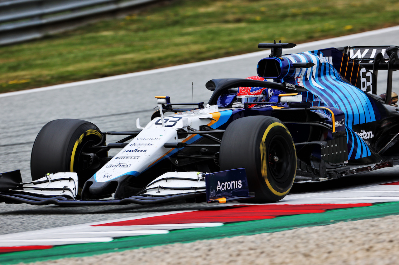 GP AUSTRIA, George Russell (GBR) Williams Racing FW43B.
04.07.2021. Formula 1 World Championship, Rd 9, Austrian Grand Prix, Spielberg, Austria, Gara Day.
- www.xpbimages.com, EMail: requests@xpbimages.com © Copyright: Charniaux / XPB Images