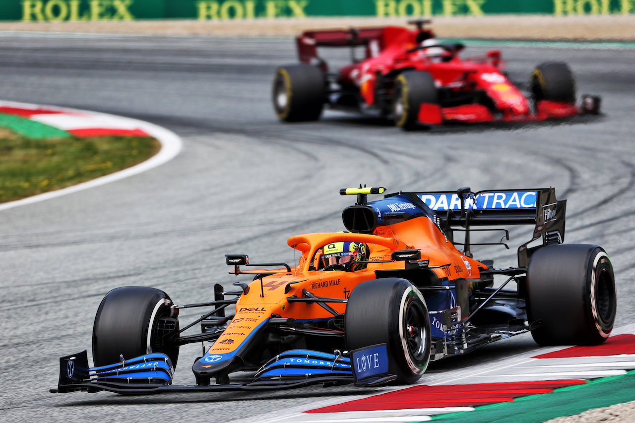 GP AUSTRIA, Lando Norris (GBR) McLaren MCL35M.
04.07.2021. Formula 1 World Championship, Rd 9, Austrian Grand Prix, Spielberg, Austria, Gara Day.
- www.xpbimages.com, EMail: requests@xpbimages.com © Copyright: Charniaux / XPB Images