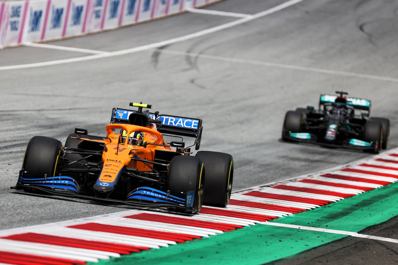 GP AUSTRIA, Lando Norris (GBR) McLaren MCL35M.
04.07.2021. Formula 1 World Championship, Rd 9, Austrian Grand Prix, Spielberg, Austria, Gara Day.
- www.xpbimages.com, EMail: requests@xpbimages.com © Copyright: Batchelor / XPB Images