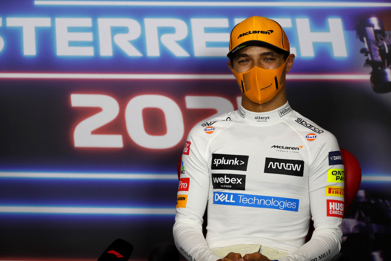 GP AUSTRIA, Lando Norris (GBR) McLaren in the post race FIA Press Conference.
04.07.2021. Formula 1 World Championship, Rd 9, Austrian Grand Prix, Spielberg, Austria, Gara Day.
- www.xpbimages.com, EMail: requests@xpbimages.com © Copyright: FIA Pool Image for Editorial Use Only