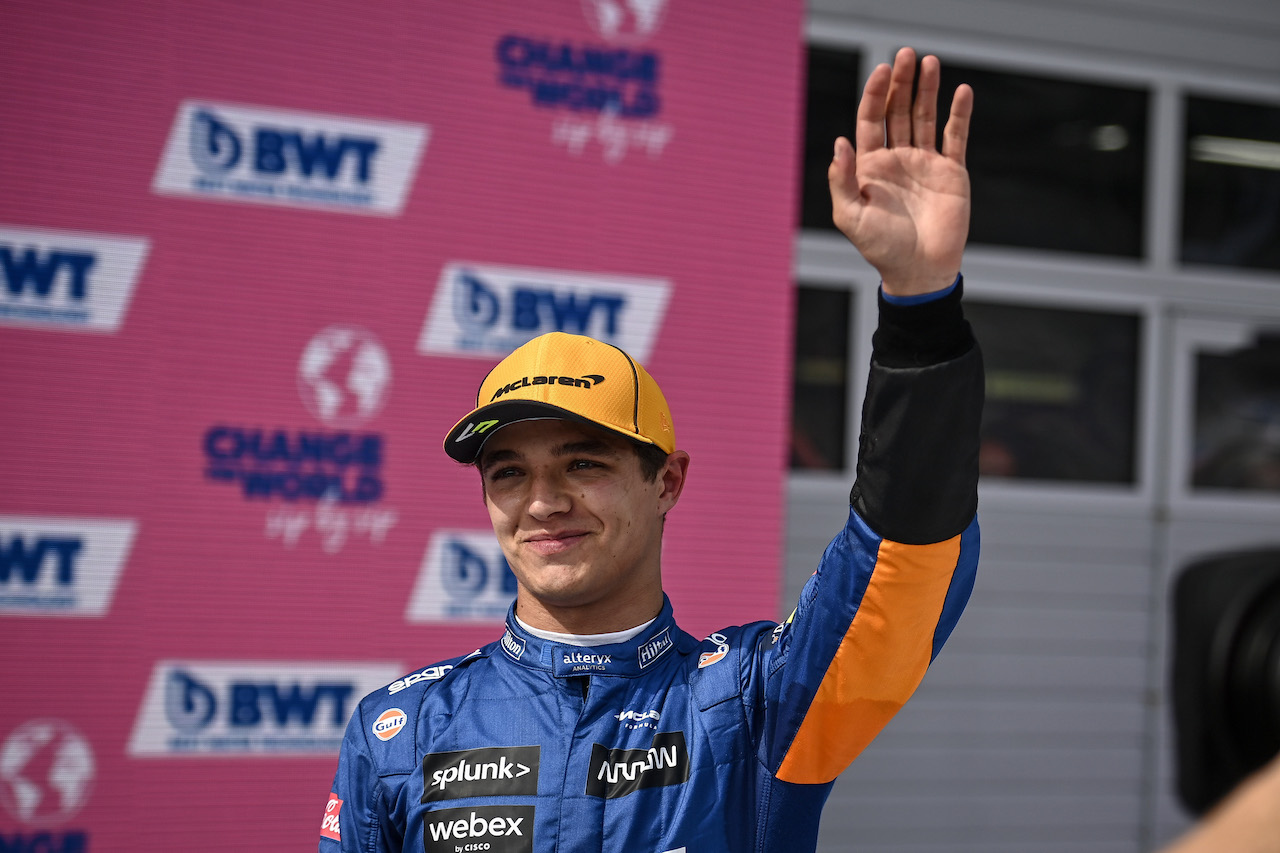 GP AUSTRIA, Lando Norris (GBR) McLaren celebrates his third position in parc ferme.
04.07.2021. Formula 1 World Championship, Rd 9, Austrian Grand Prix, Spielberg, Austria, Gara Day.
- www.xpbimages.com, EMail: requests@xpbimages.com © Copyright: FIA Pool Image for Editorial Use Only