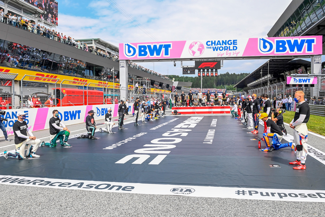 GP AUSTRIA, Drivers on the grid.
04.07.2021. Formula 1 World Championship, Rd 9, Austrian Grand Prix, Spielberg, Austria, Gara Day.
- www.xpbimages.com, EMail: requests@xpbimages.com © Copyright: FIA Pool Image for Editorial Use Only