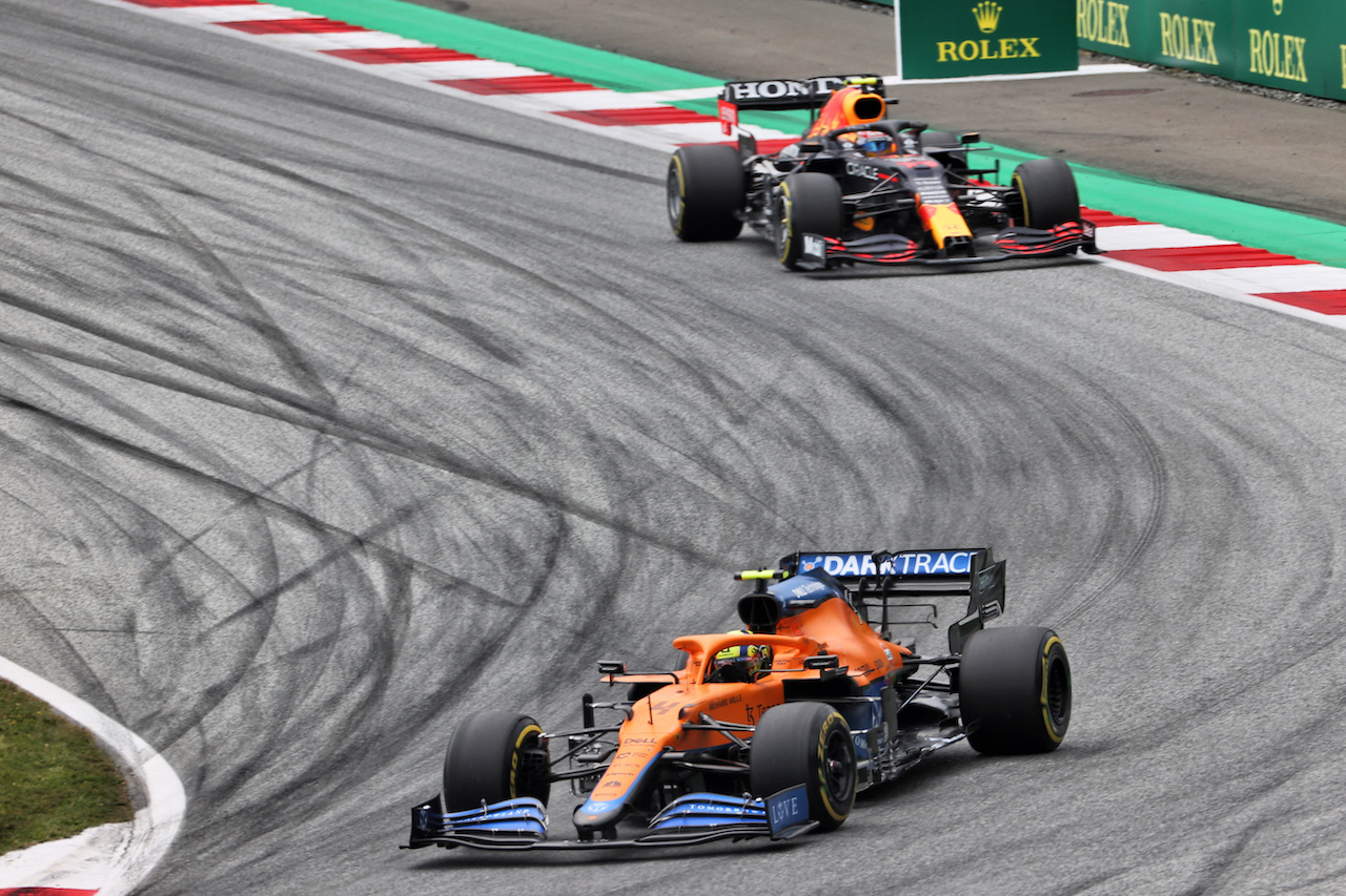 GP AUSTRIA, Lando Norris (GBR) McLaren MCL35M.
04.07.2021. Formula 1 World Championship, Rd 9, Austrian Grand Prix, Spielberg, Austria, Gara Day.
- www.xpbimages.com, EMail: requests@xpbimages.com © Copyright: Charniaux / XPB Images