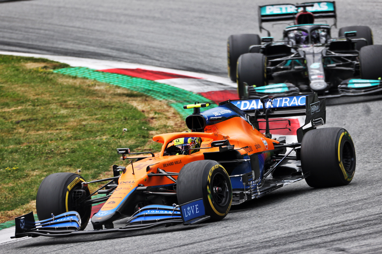 GP AUSTRIA, Lando Norris (GBR) McLaren MCL35M.
04.07.2021. Formula 1 World Championship, Rd 9, Austrian Grand Prix, Spielberg, Austria, Gara Day.
- www.xpbimages.com, EMail: requests@xpbimages.com © Copyright: Charniaux / XPB Images