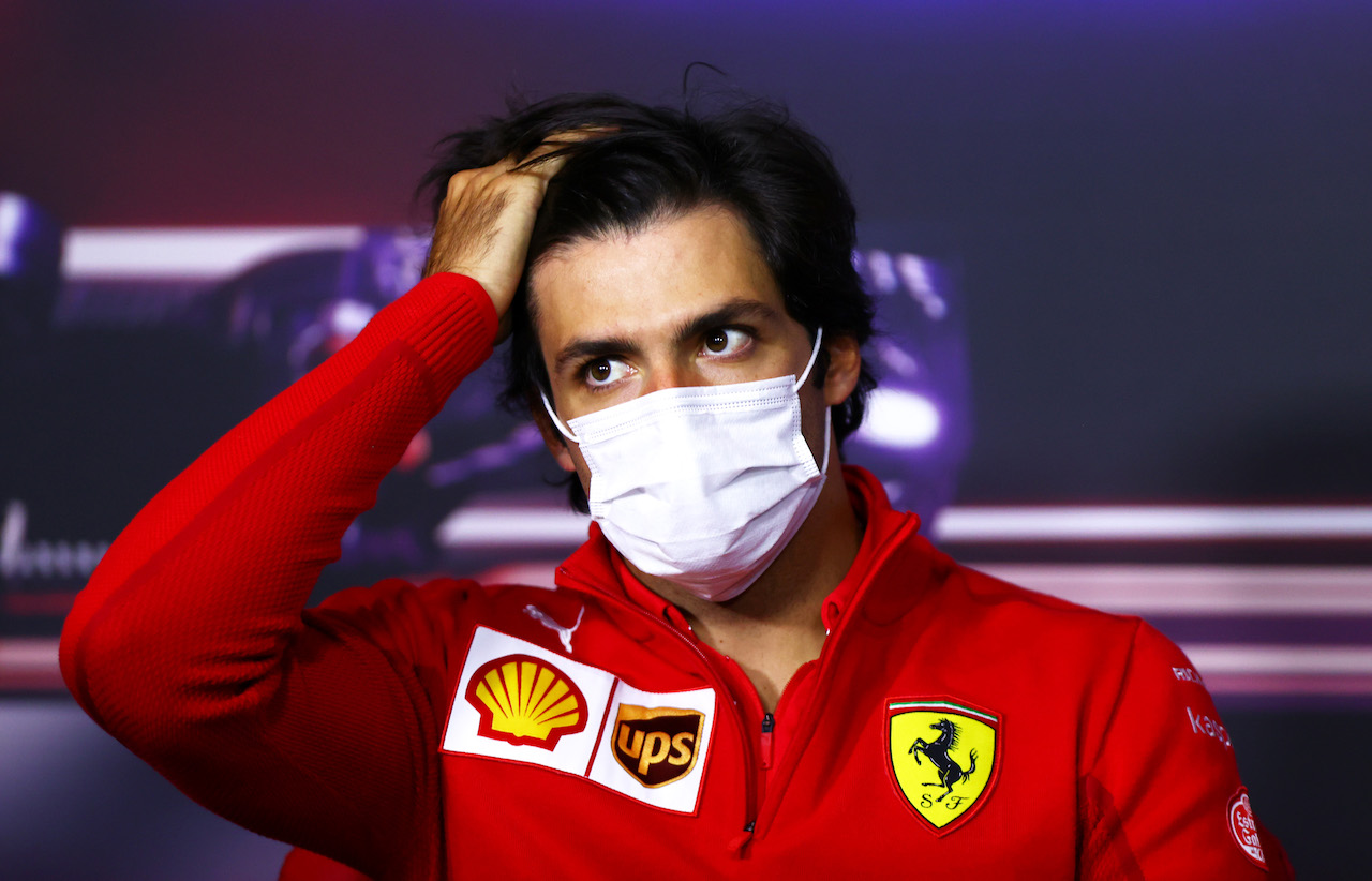 GP AUSTRIA, Carlos Sainz Jr (ESP) Ferrari in the FIA Press Conference.
01.07.2021. Formula 1 World Championship, Rd 9, Austrian Grand Prix, Spielberg, Austria, Preparation Day.
- www.xpbimages.com, EMail: requests@xpbimages.com © Copyright: FIA Pool Image for Editorial Use Only