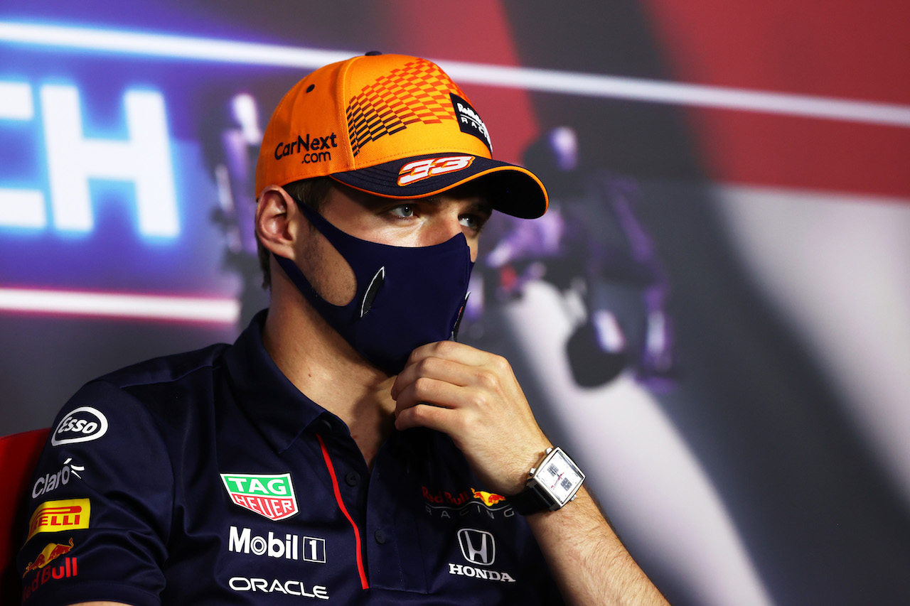 GP AUSTRIA, Max Verstappen (NLD) Red Bull Racing in the FIA Press Conference.
01.07.2021. Formula 1 World Championship, Rd 9, Austrian Grand Prix, Spielberg, Austria, Preparation Day.
- www.xpbimages.com, EMail: requests@xpbimages.com © Copyright: FIA Pool Image for Editorial Use Only