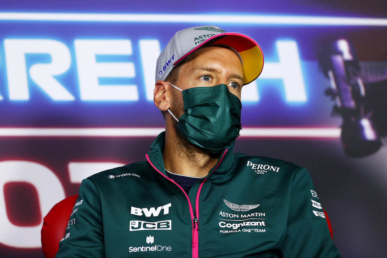 GP AUSTRIA, Sebastian Vettel (GER) Aston Martin F1 Team in the FIA Press Conference.
01.07.2021. Formula 1 World Championship, Rd 9, Austrian Grand Prix, Spielberg, Austria, Preparation Day.
- www.xpbimages.com, EMail: requests@xpbimages.com © Copyright: FIA Pool Image for Editorial Use Only