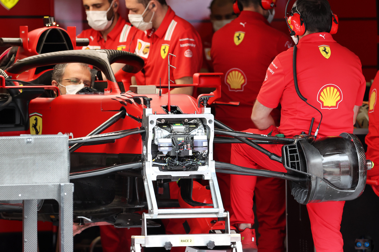 GP AUSTRIA, Ferrari SF-21 front suspension detail.
01.07.2021. Formula 1 World Championship, Rd 9, Austrian Grand Prix, Spielberg, Austria, Preparation Day.
- www.xpbimages.com, EMail: requests@xpbimages.com © Copyright: Batchelor / XPB Images
