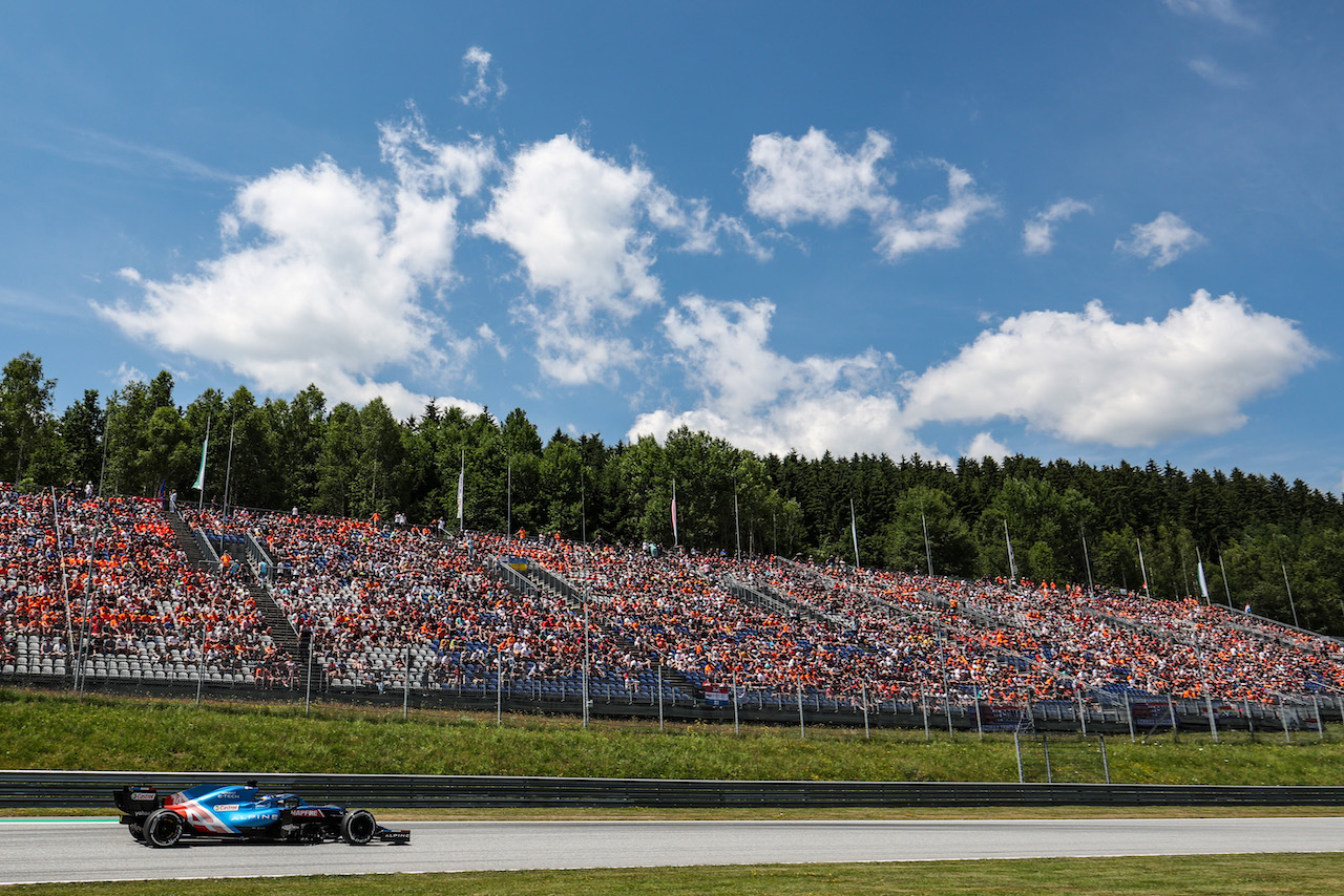 GP AUSTRIA, Fernando Alonso (ESP), Alpine F1 Team 
03.07.2021. Formula 1 World Championship, Rd 9, Austrian Grand Prix, Spielberg, Austria, Qualifiche Day.
- www.xpbimages.com, EMail: requests@xpbimages.com ¬© Copyright: Charniaux / XPB Images