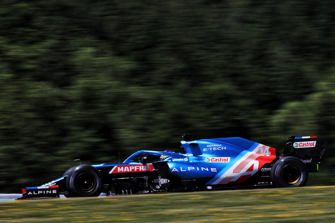 GP AUSTRIA, Fernando Alonso (ESP) Alpine F1 Team A521.
03.07.2021. Formula 1 World Championship, Rd 9, Austrian Grand Prix, Spielberg, Austria, Qualifiche Day.
- www.xpbimages.com, EMail: requests@xpbimages.com © Copyright: Batchelor / XPB Images